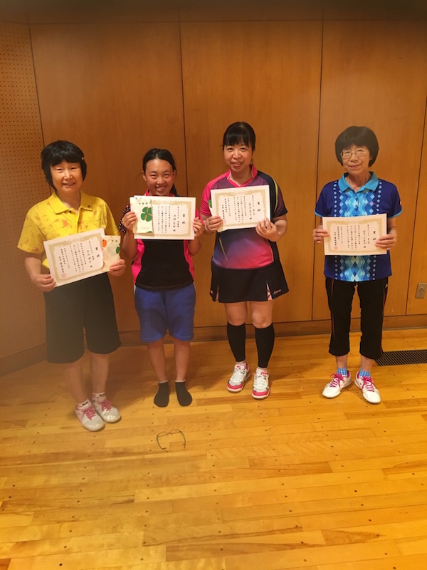 クラス別シングル大会 女子A 入賞者
