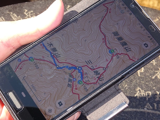 衛星情報（GPS）からスマホで登山ルートをリアルタイムで確認